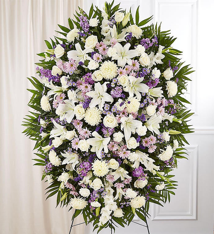 Lavender & White Memorial Standing Spray