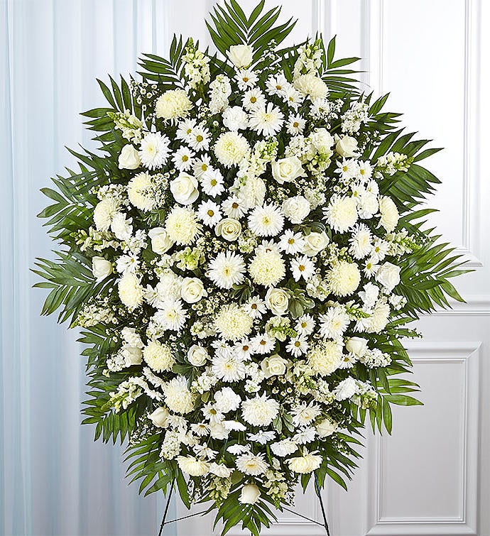 Blue & White Funeral Standing Spray