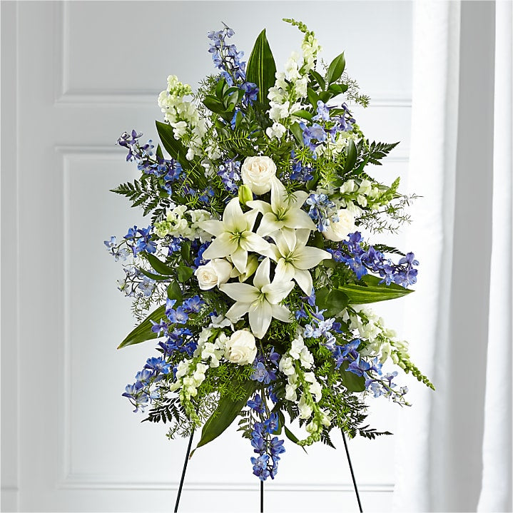 Faithful Friend Blue & White Standing Spray